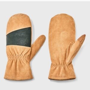 Goodfellow men's mixed leather dress pig Suede mittens